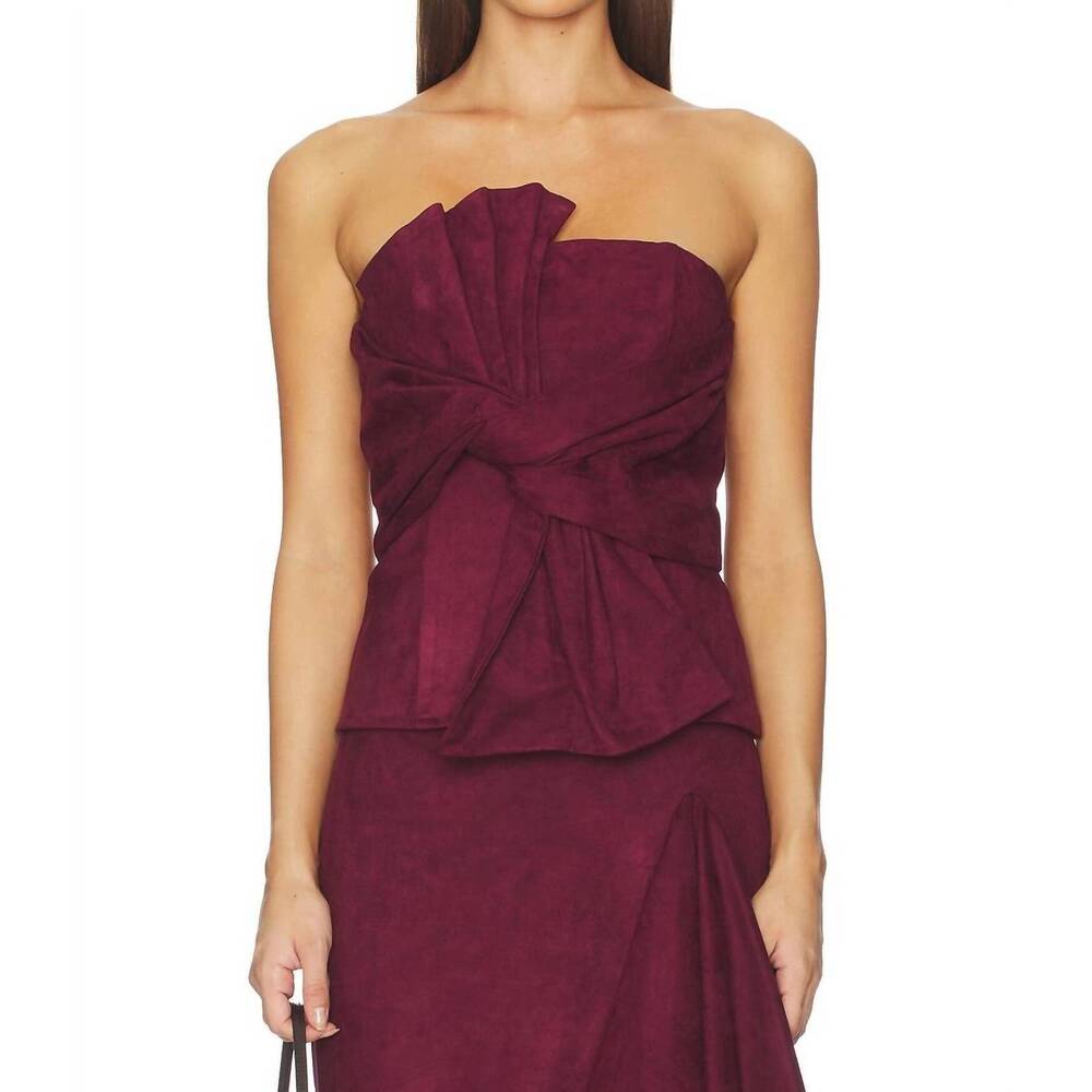 NEW LINE AND DOT valen back zip top in maroon